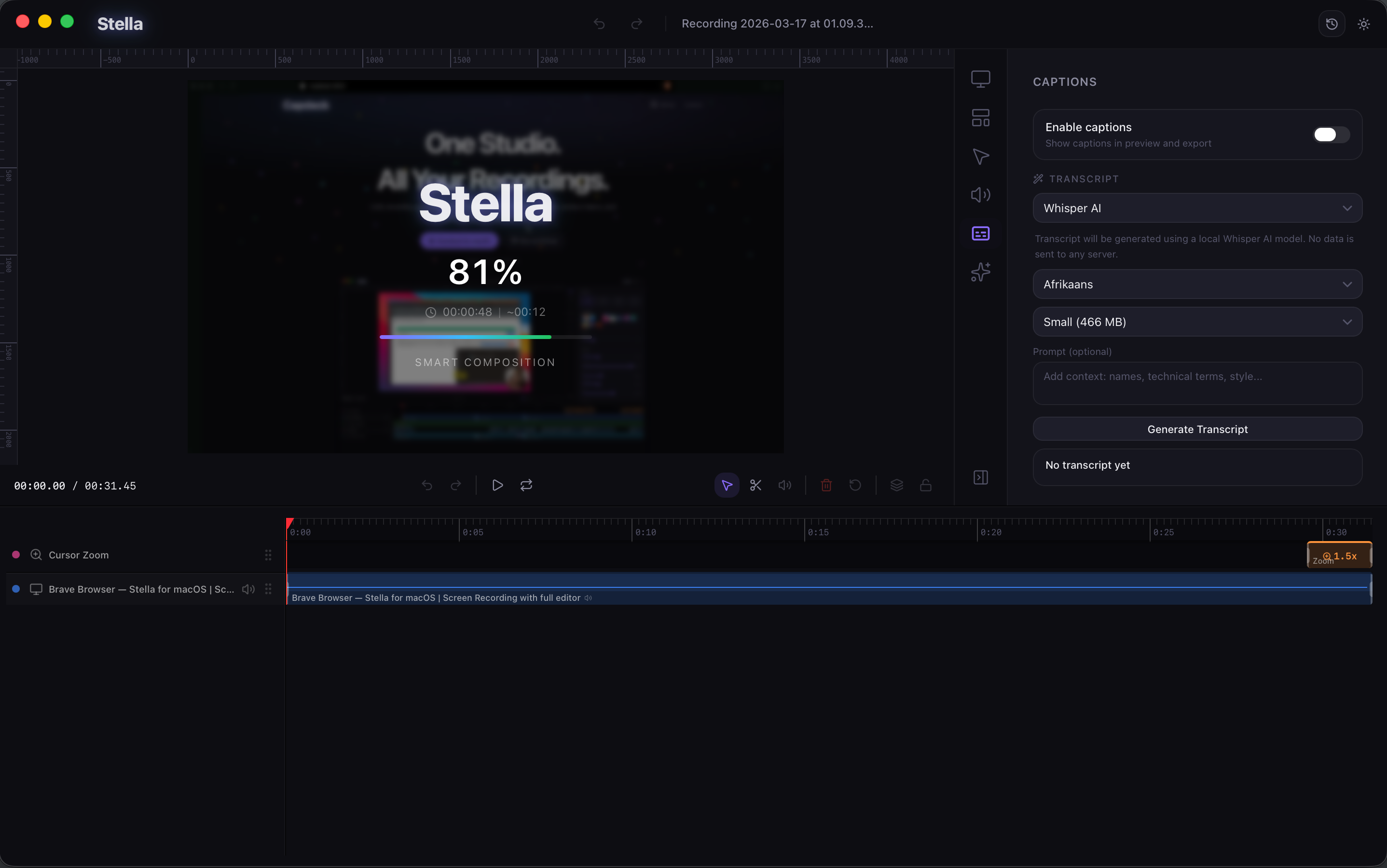 Export & share. Fast.